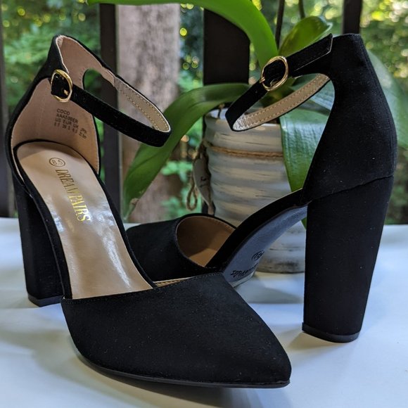 DREAM PAIRS Coco Pointed Toe High Heels Pumps in Black Suede Size 8.5 NWOT - Picture 7 of 8